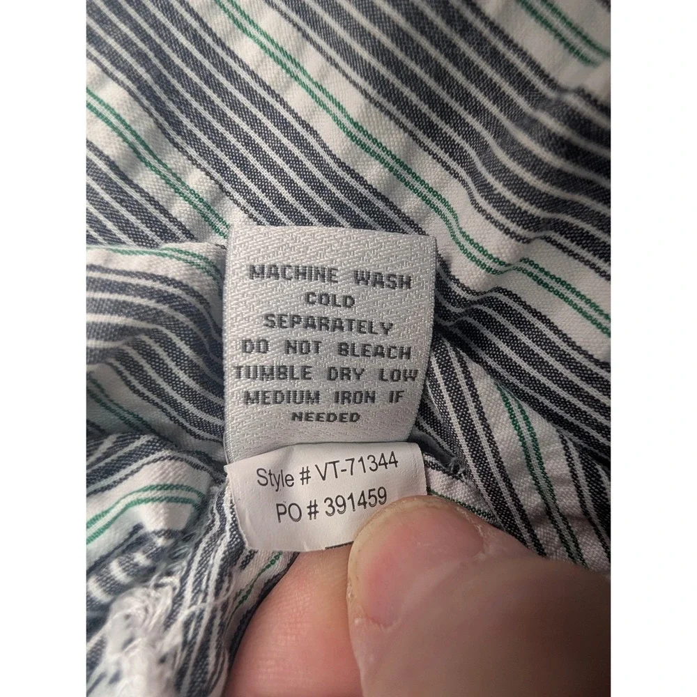 The Vermont‎ Country Store Men's Seersucker Striped Nightshirt Size XL Cotton